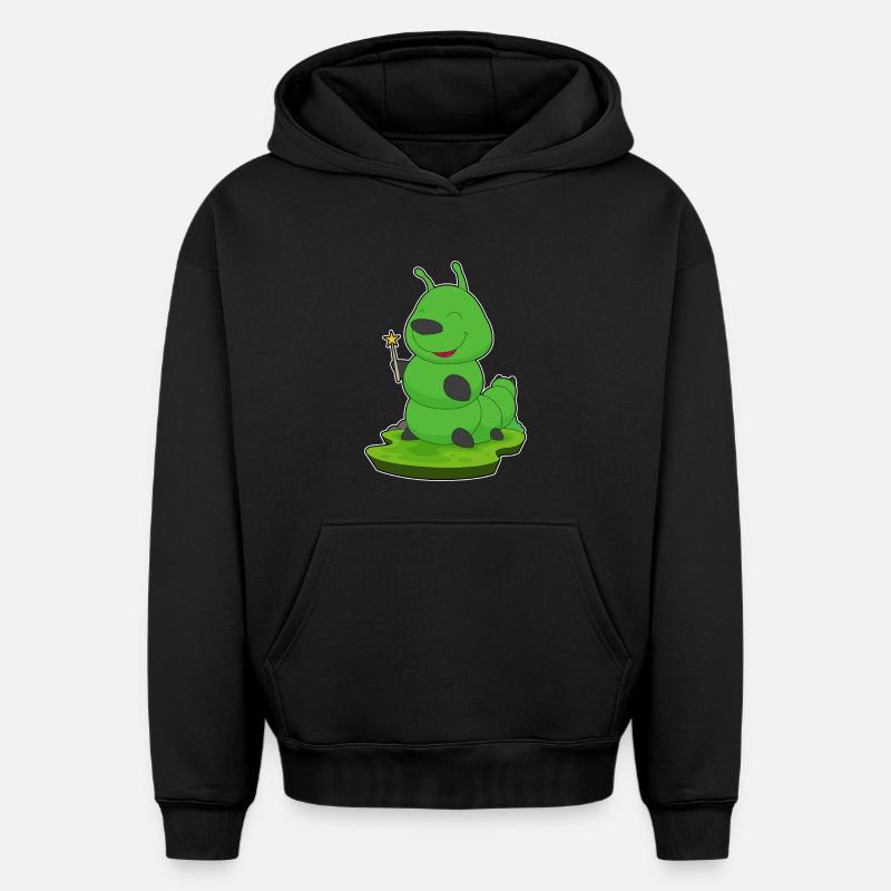 Baguette de magicien Caterpillar - Sweat à capuche unisexe oversize épais SPREAD - noir
