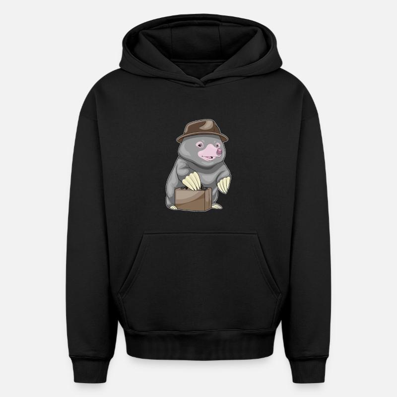 Porte-documents Mole Entrepreneur - Sweat à capuche unisexe oversize épais SPREAD - noir