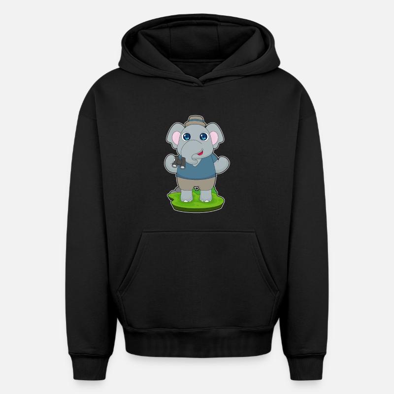 Jumelles éléphant - Sweat à capuche unisexe oversize épais SPREAD - noir