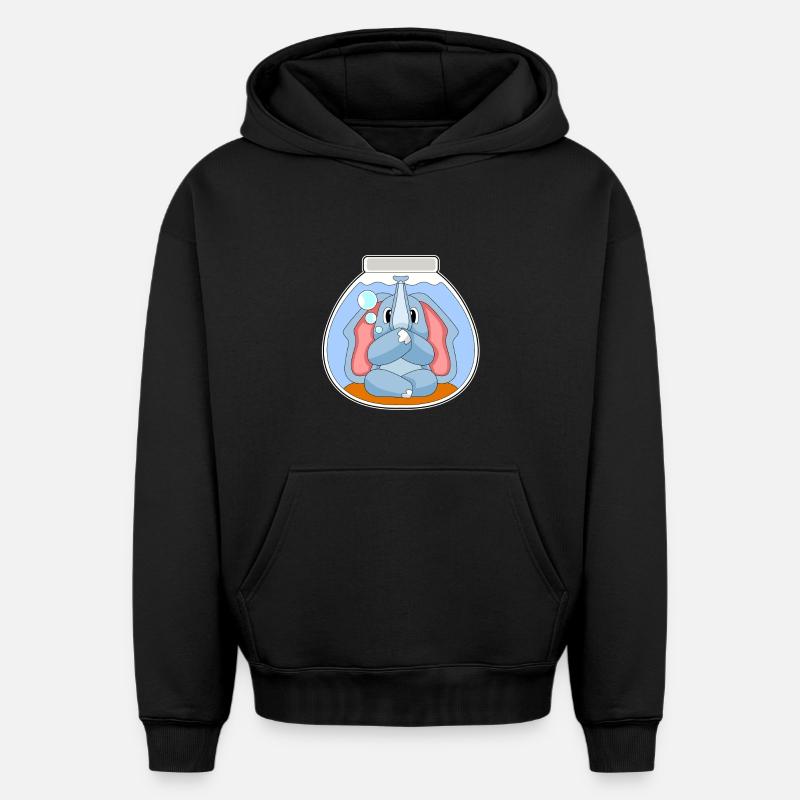Aquarium des éléphants - Sweat à capuche unisexe oversize épais SPREAD - noir