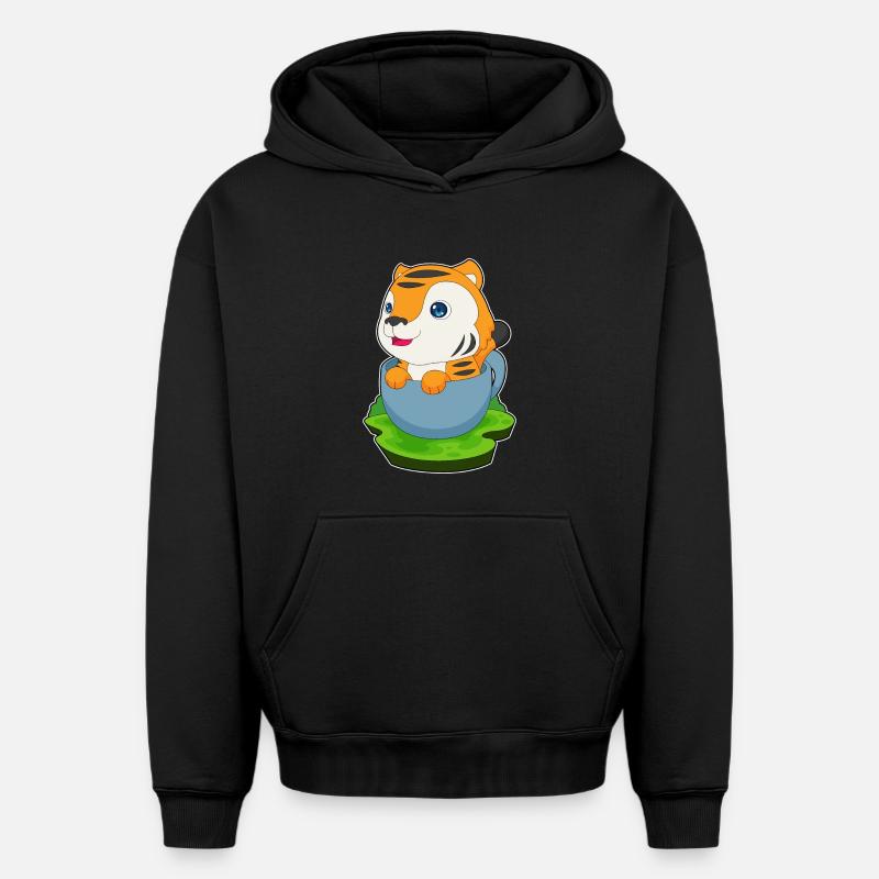Mug Tigre - Sweat à capuche unisexe oversize épais SPREAD - noir