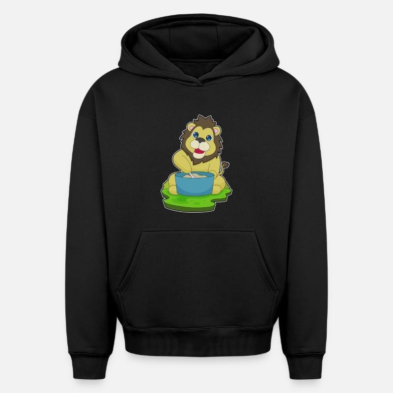 Cuillère de marmite Lion - Sweat à capuche unisexe oversize épais SPREAD - noir