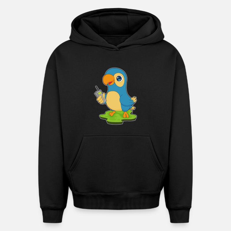 Radio perroquet - Sweat à capuche unisexe oversize épais SPREAD - noir