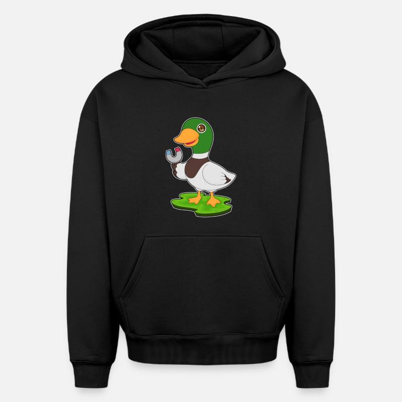 Aimant à canard - Sweat à capuche unisexe oversize épais SPREAD - noir