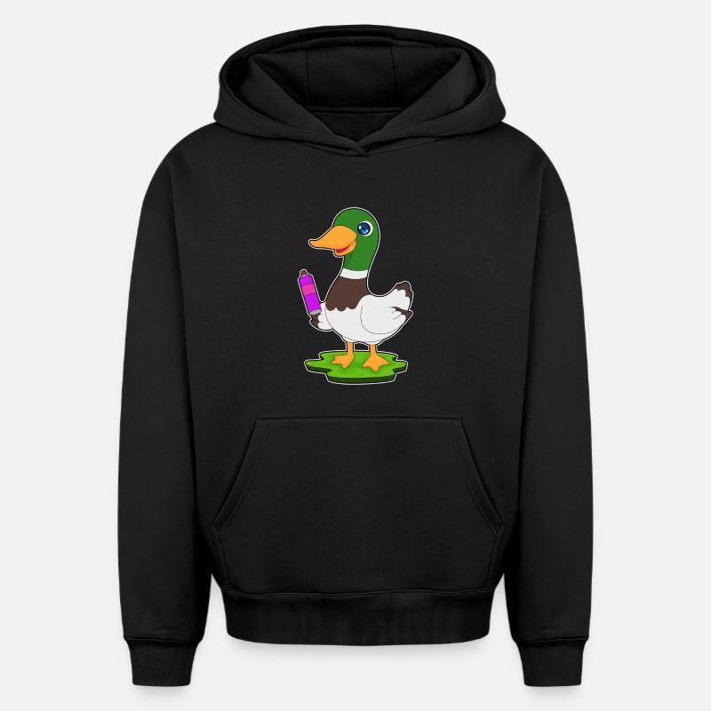 Aérosol de pulvérisation de canard - Sweat à capuche unisexe oversize épais SPREAD - noir