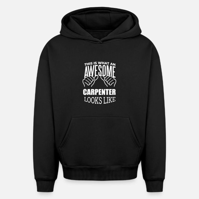 charpentier - Sweat à capuche unisexe oversize épais SPREAD - noir