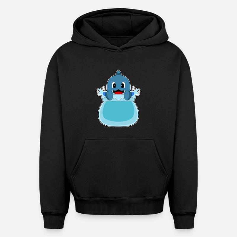 Aquarium des dauphins - Sweat à capuche unisexe oversize épais SPREAD - noir