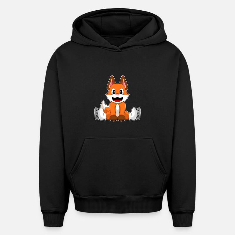 Fuchs Eislaufen Schlittschuhe - Oversized Heavyweight Unisex Hoodie - Schwarz