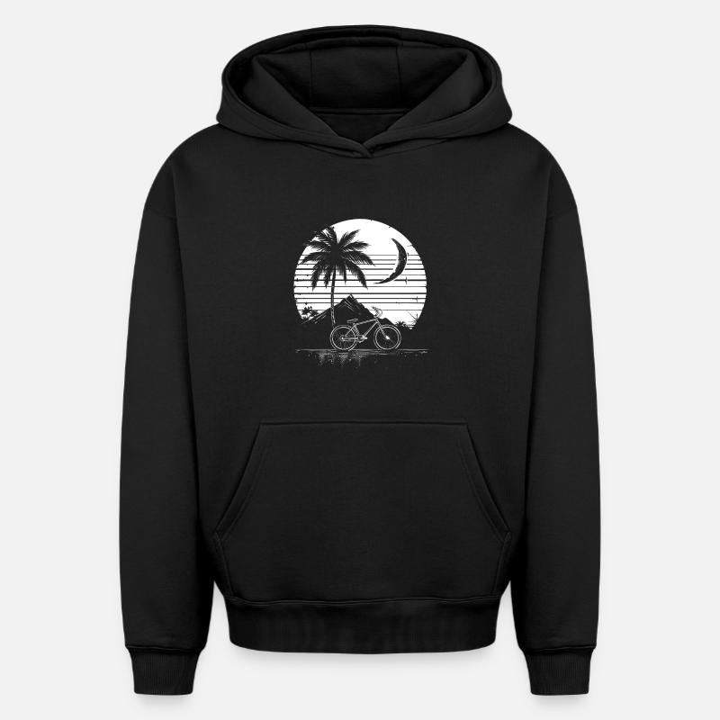 Dessin VTT - Sweat à capuche unisexe oversize épais SPREAD - noir