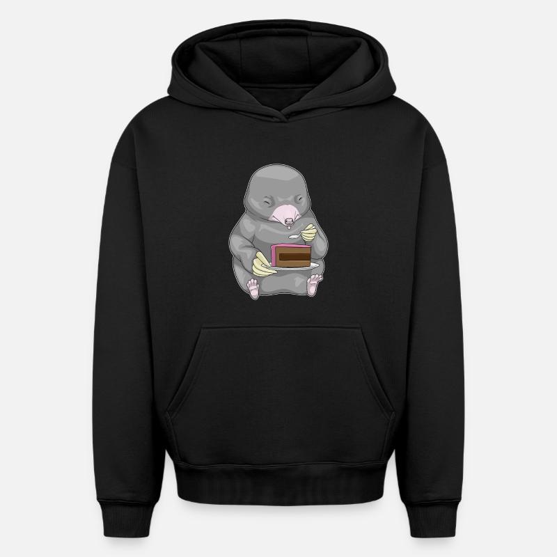 Gâteau Mole - Sweat à capuche unisexe oversize épais SPREAD - noir