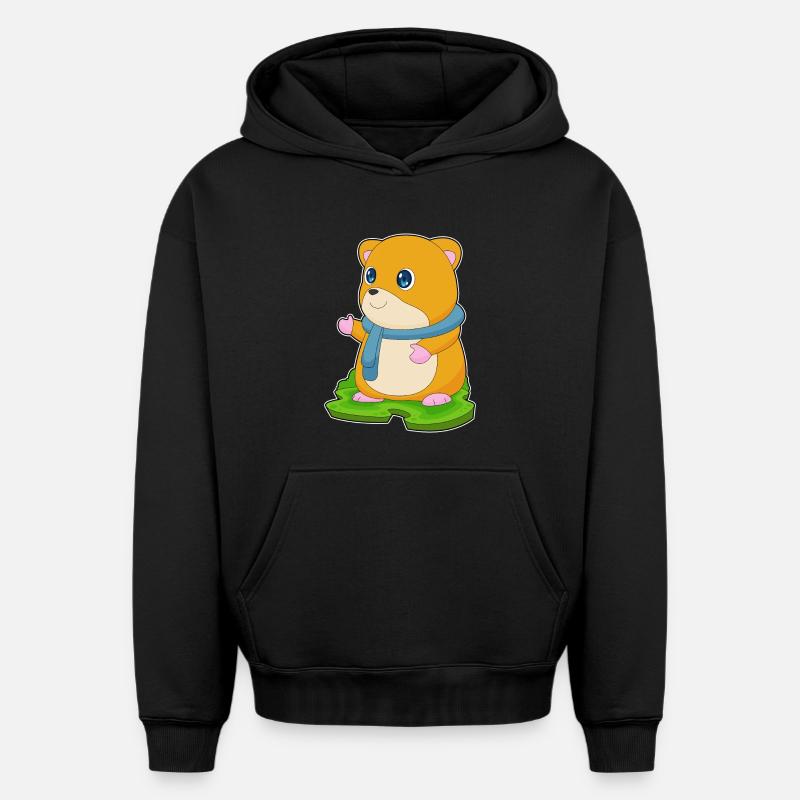 Écharpe Hamster - Sweat à capuche unisexe oversize épais SPREAD - noir