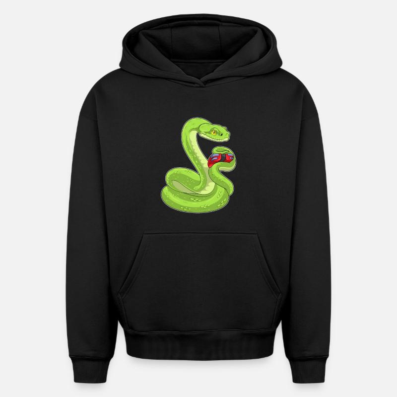 Manette Snake Gamer - Sweat à capuche unisexe oversize épais SPREAD - noir