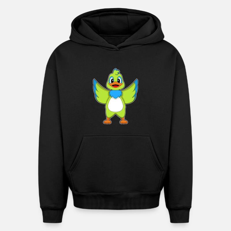 Perroquet canard - Sweat à capuche unisexe oversize épais SPREAD - noir