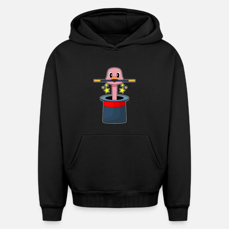 Baguette de sorcier Flamingo - Sweat à capuche unisexe oversize épais SPREAD - noir