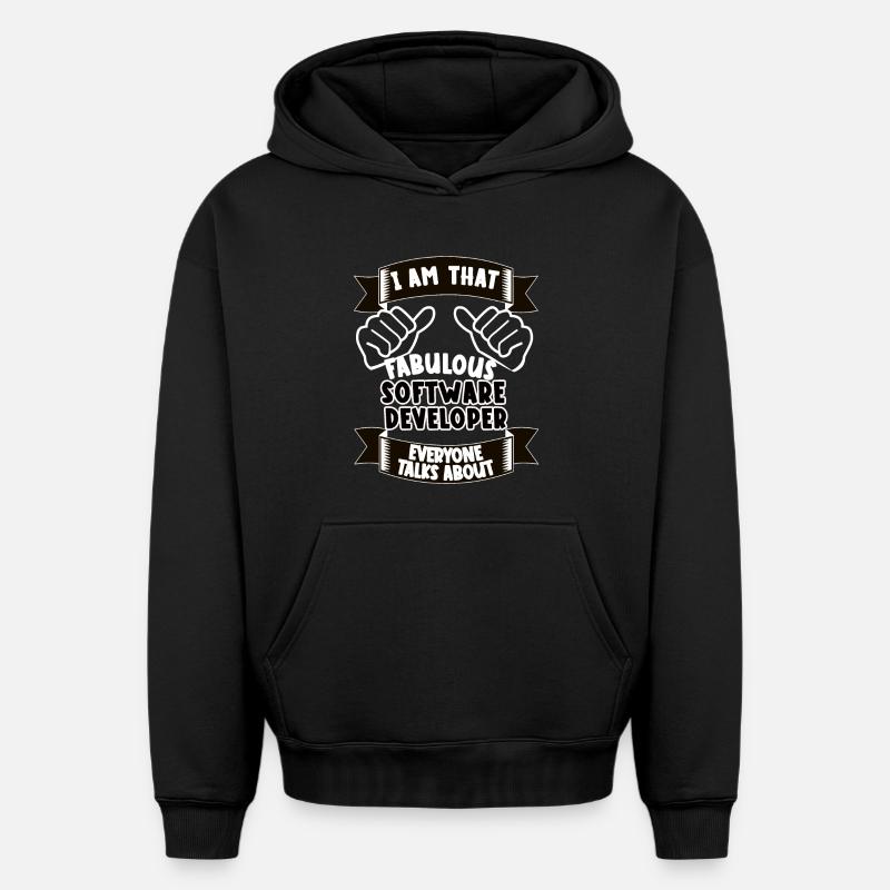 Software Developer Funny Saying Gift - Oversized Heavyweight Unisex Hoodie - black
