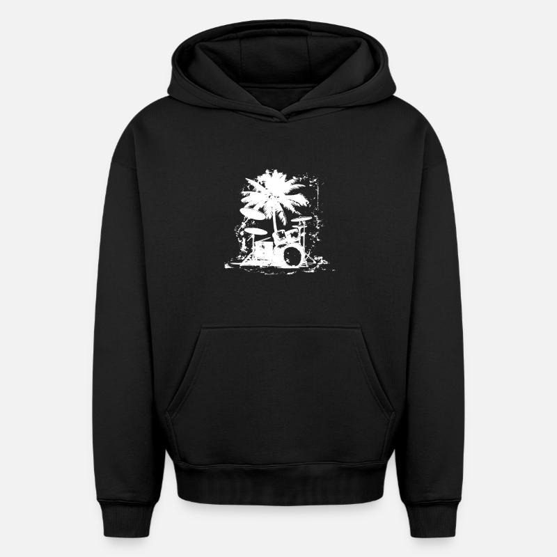 Percussion - Sweat à capuche unisexe oversize épais SPREAD - noir