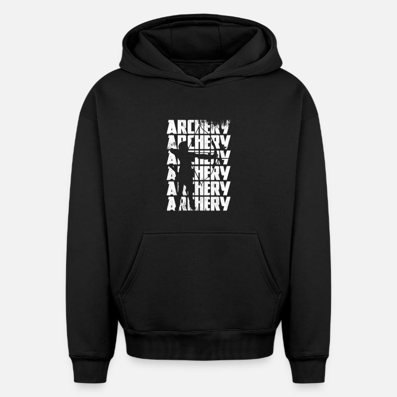 Archerie - Sweat à capuche unisexe oversize épais SPREAD - noir