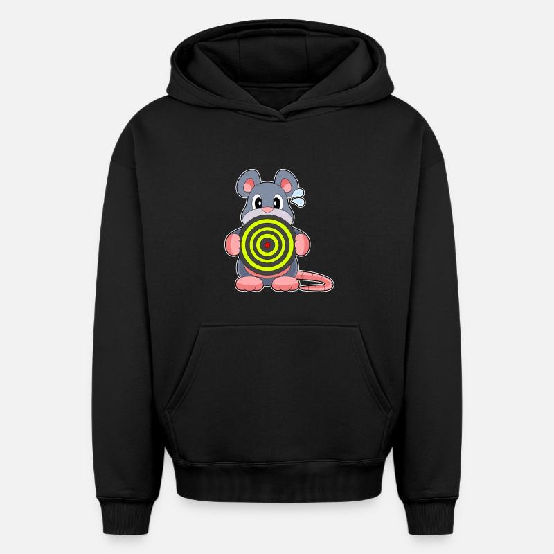 Cible de fléchettes de souris - Sweat à capuche unisexe oversize épais SPREAD - noir