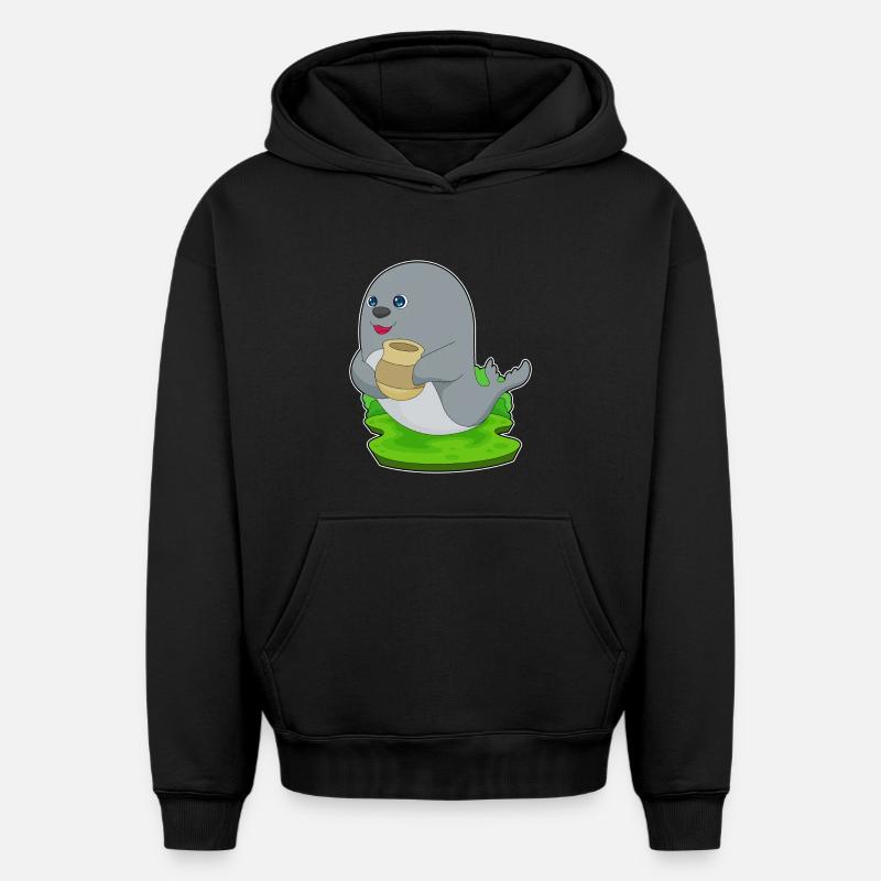 Vase de sceau - Sweat à capuche unisexe oversize épais SPREAD - noir