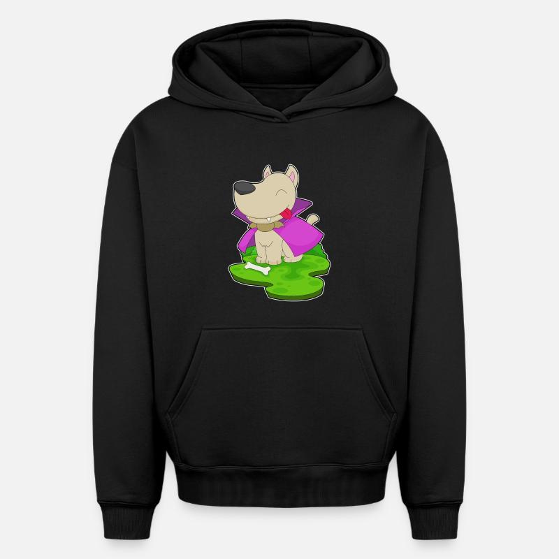 Chien Halloween Vampire - Sweat à capuche unisexe oversize épais SPREAD - noir