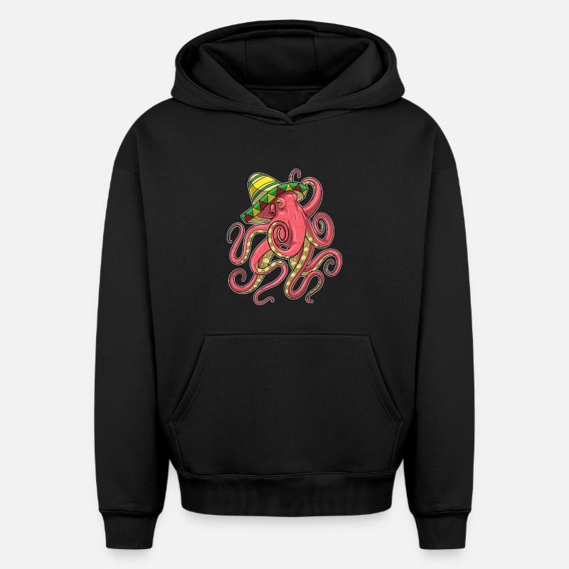 Chapeau mexicain pieuvre - Sweat à capuche unisexe oversize épais SPREAD - noir