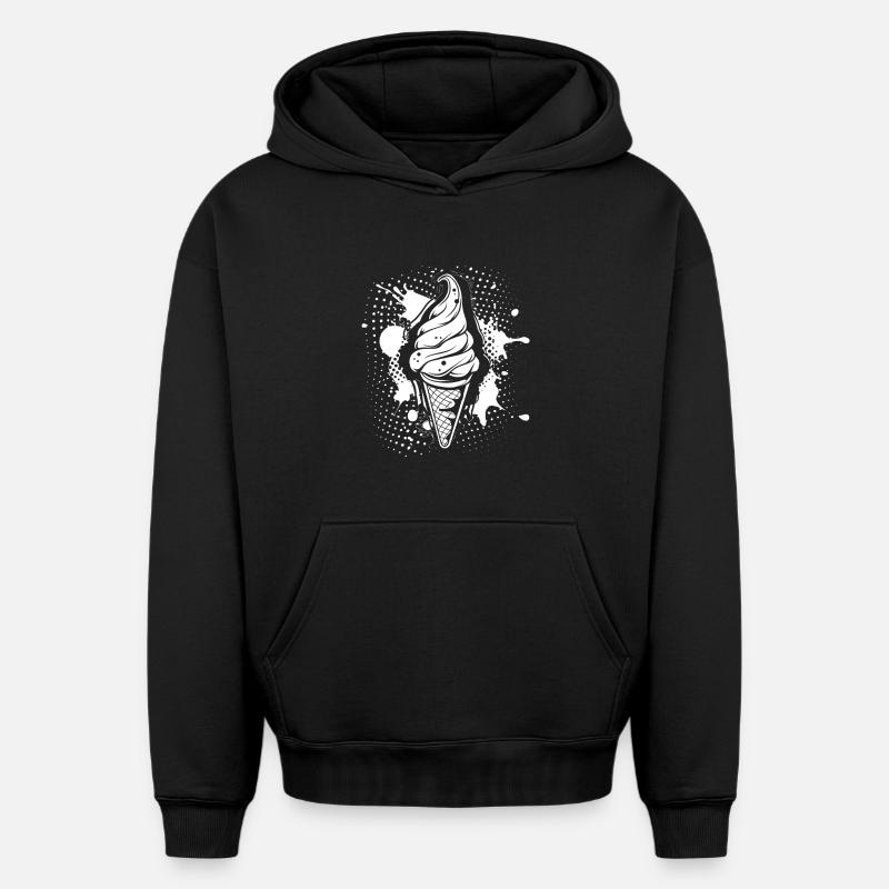 Softeis - Oversized Heavyweight Unisex Hoodie - Schwarz