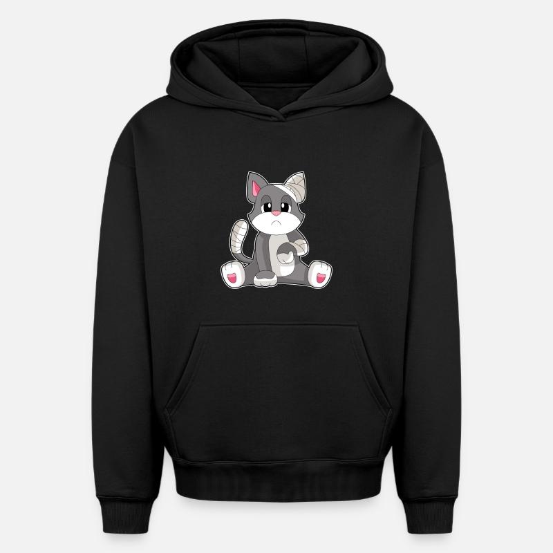 Bandage pour chat - Sweat à capuche unisexe oversize épais SPREAD - noir