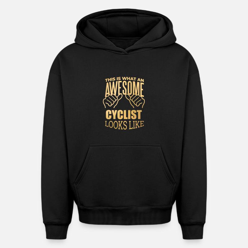 cyclisme - Sweat à capuche unisexe oversize épais SPREAD - noir