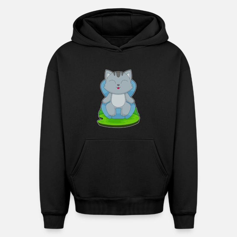 Fauteuil Chat - Sweat à capuche unisexe oversize épais SPREAD - noir