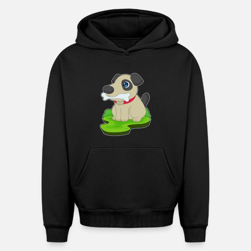 Os de chien - Sweat à capuche unisexe oversize épais SPREAD - noir