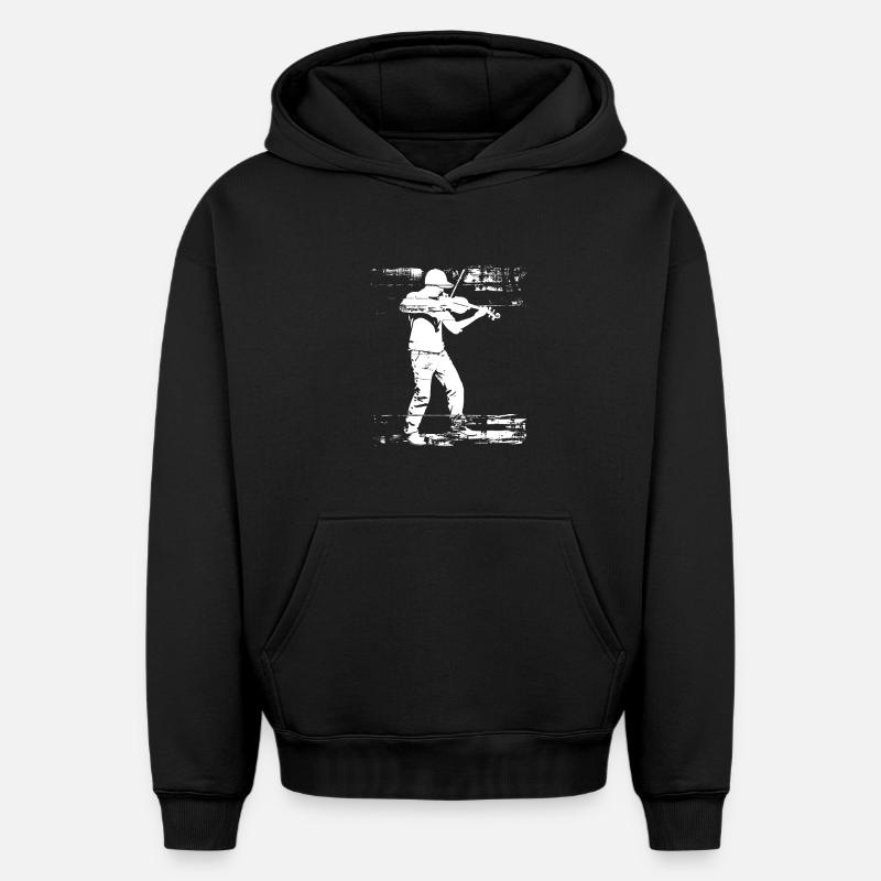 Croquis de violoniste - Sweat à capuche unisexe oversize épais SPREAD - noir
