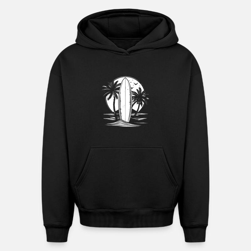Surf - Sweat à capuche unisexe oversize épais SPREAD - noir