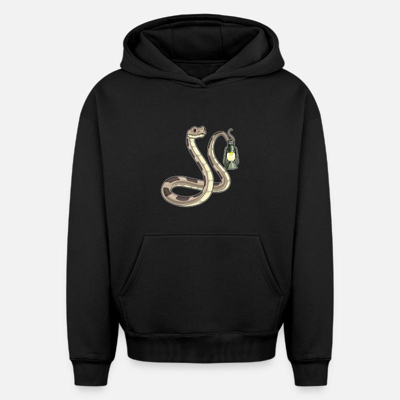 Lanterne serpent - Sweat à capuche unisexe oversize épais SPREAD - noir