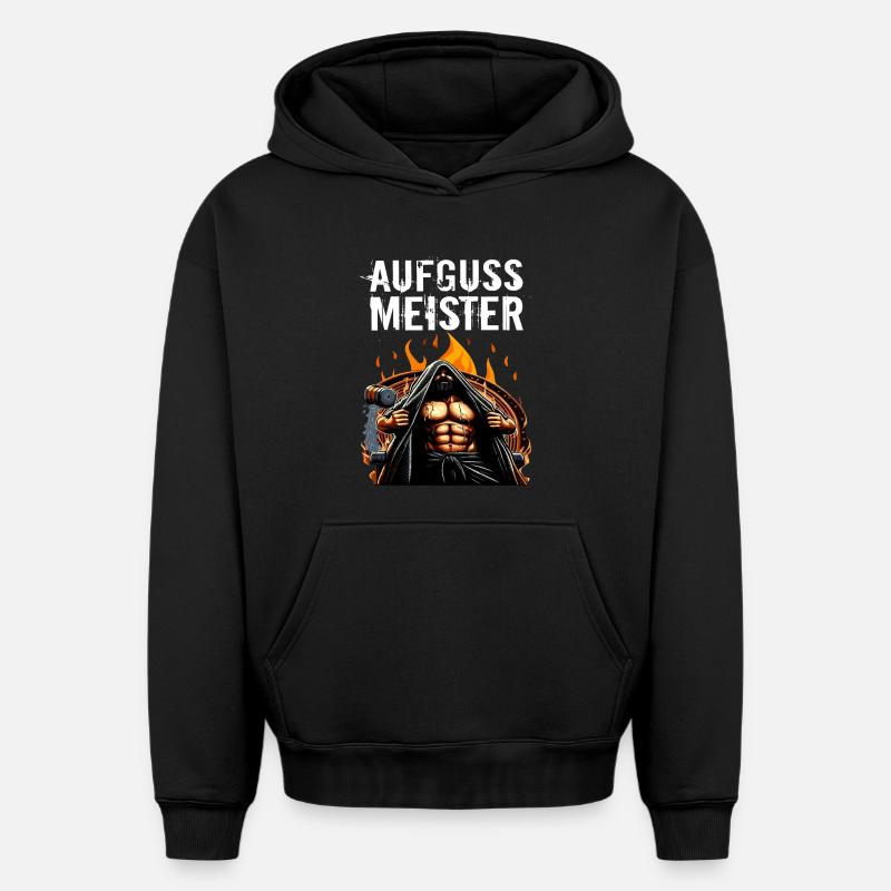 MAÎTRE DE L’INFUSION - Sweat à capuche unisexe oversize épais SPREAD - noir