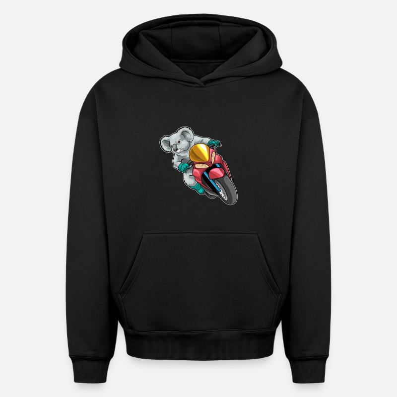 Koala Motorroller - Oversized Heavyweight Unisex Hoodie - Schwarz