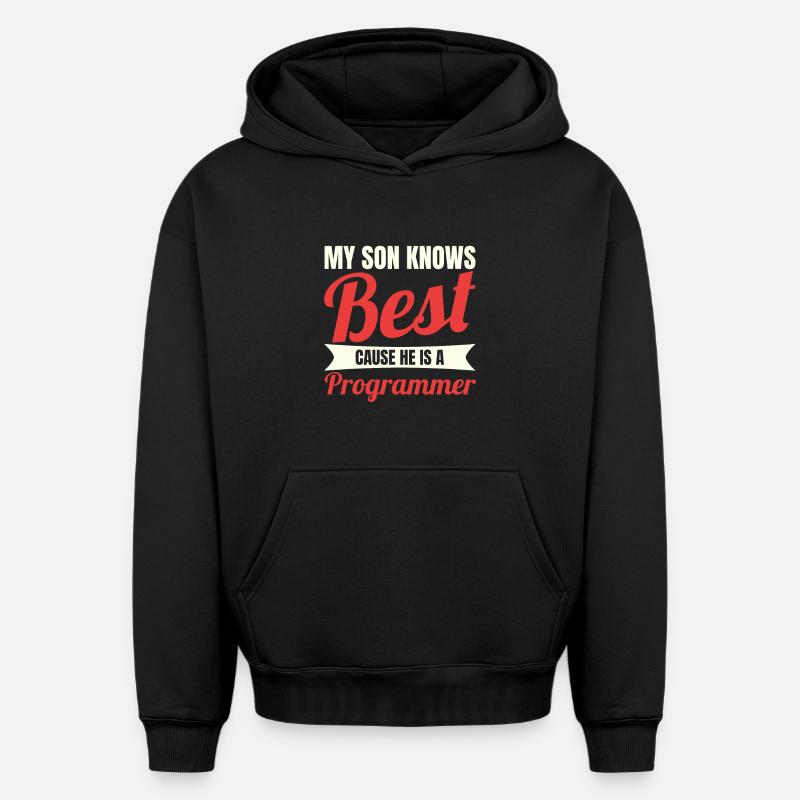 Software Developer Son - Oversized Heavyweight Unisex Hoodie - black