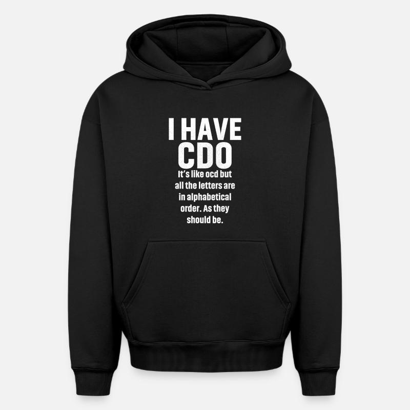 J’ai cdo - Sweat à capuche unisexe oversize épais SPREAD - noir