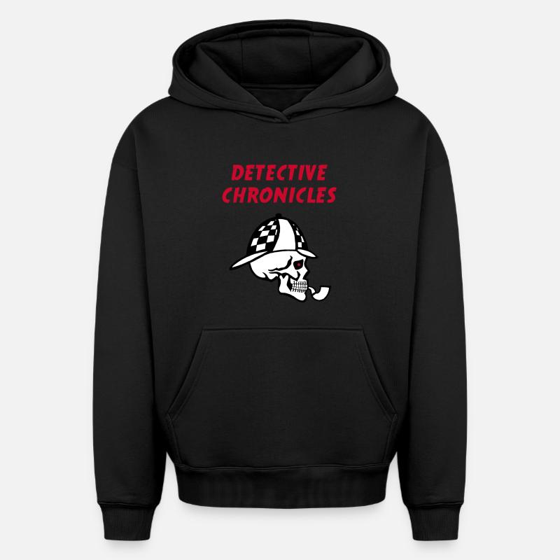 Crâne de détective - Sweat à capuche unisexe oversize épais SPREAD - noir