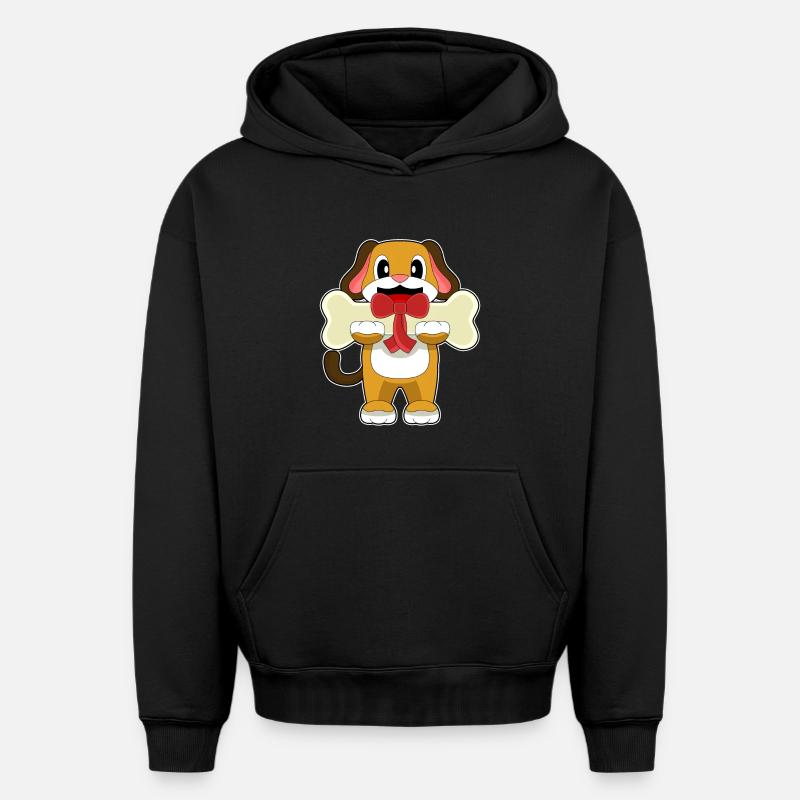 Os de chien - Sweat à capuche unisexe oversize épais SPREAD - noir