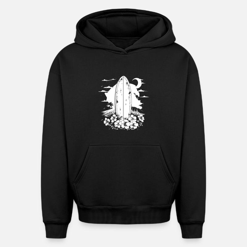 Planche de surf - Sweat à capuche unisexe oversize épais SPREAD - noir