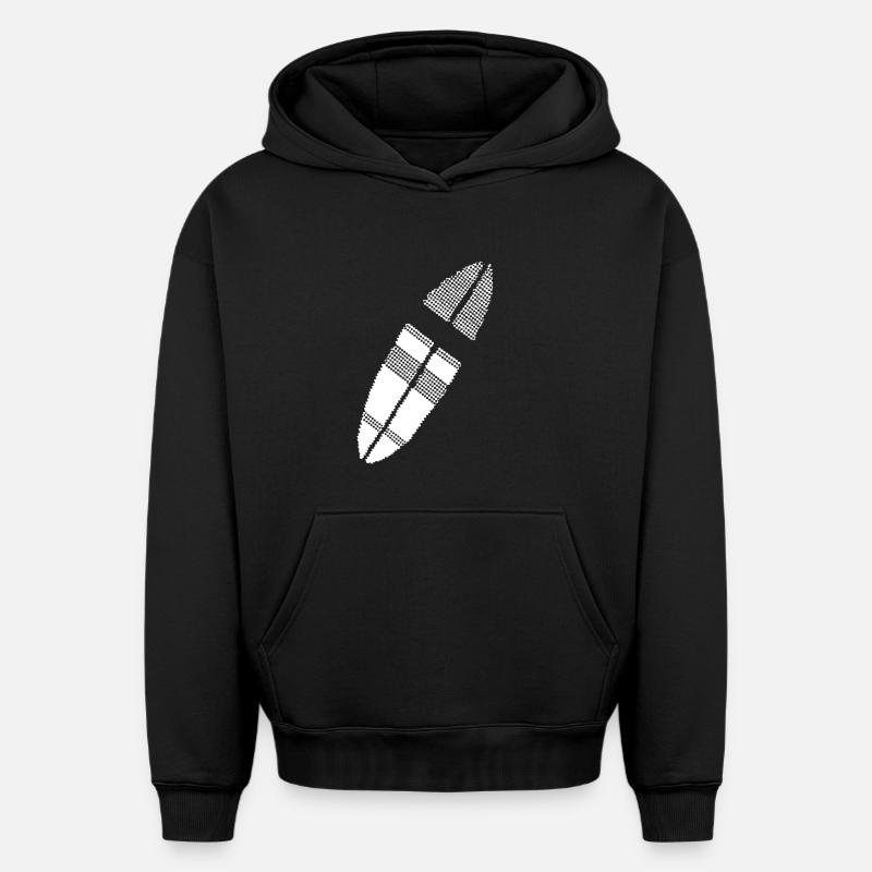 planche de surf Pixel Graphic - Sweat à capuche unisexe oversize épais SPREAD - noir