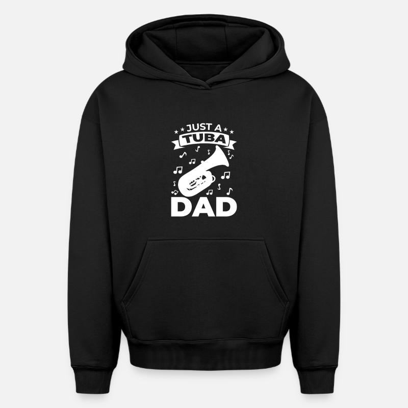 Père tuba - Sweat à capuche unisexe oversize épais SPREAD - noir