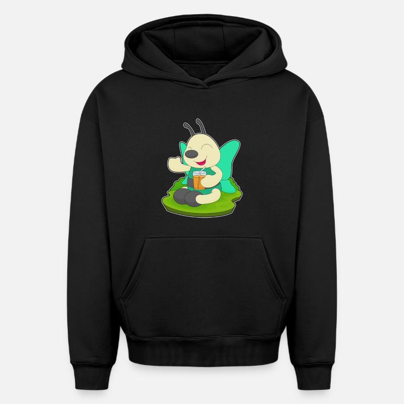 Jus de papillon - Sweat à capuche unisexe oversize épais SPREAD - noir