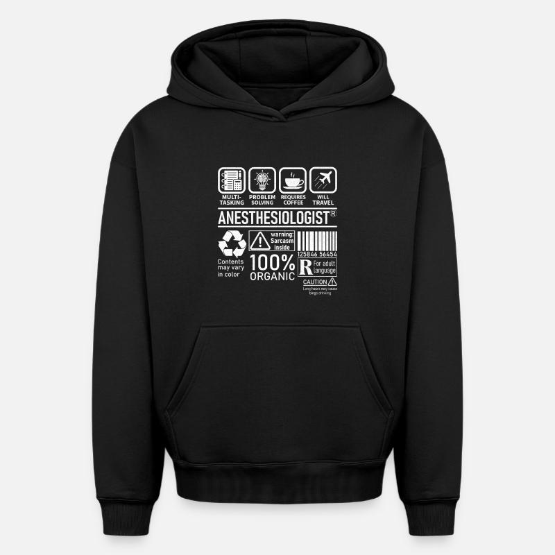 Anesthésiste multitâche résolution de problèmes - Sweat à capuche unisexe oversize épais SPREAD - noir