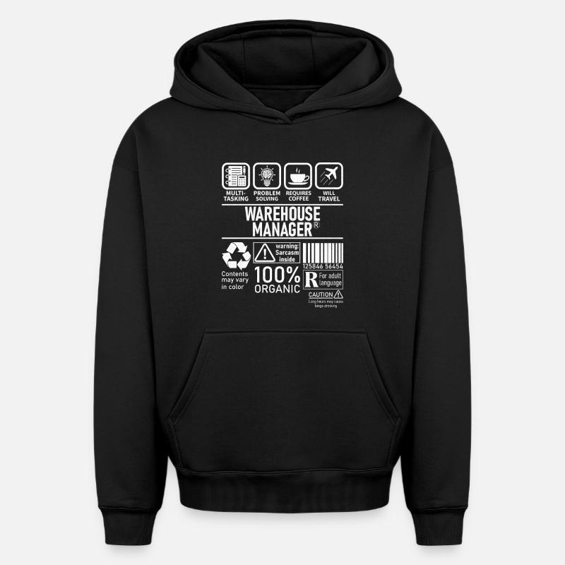Warehouse Manager multi tasking problem solving - Oversized Heavyweight Unisex Hoodie - Schwarz