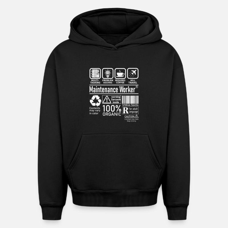 Agent d’entretien multitâche résolution de problèmes - Sweat à capuche unisexe oversize épais SPREAD - noir