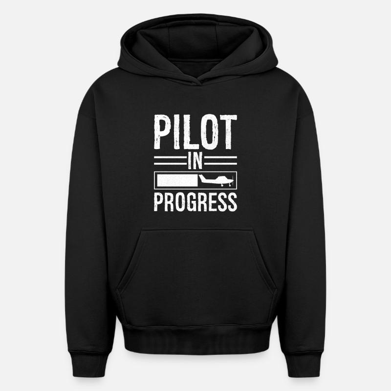 Pilote en cours - Sweat à capuche unisexe oversize épais SPREAD - noir