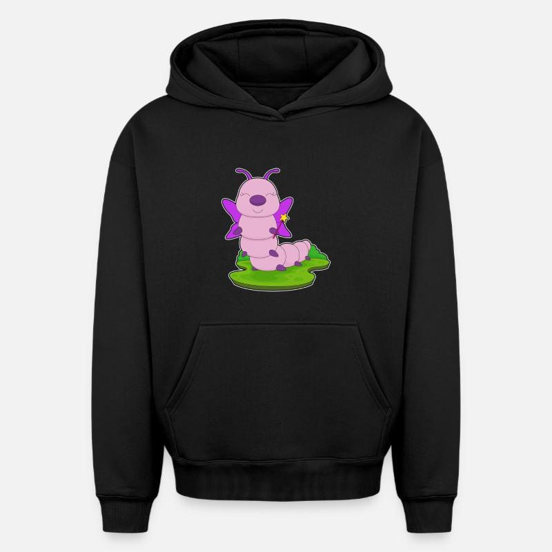 Baguette de fée chenille - Sweat à capuche unisexe oversize épais SPREAD - noir