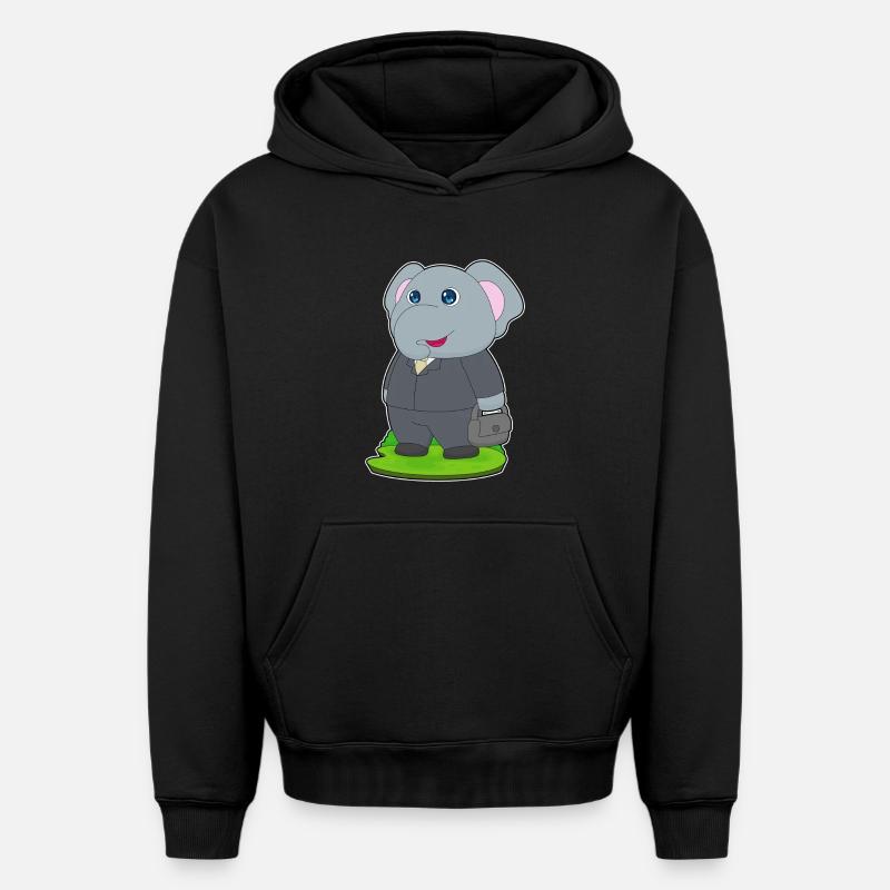 Sac Elephant Gentleman - Sweat à capuche unisexe oversize épais SPREAD - noir