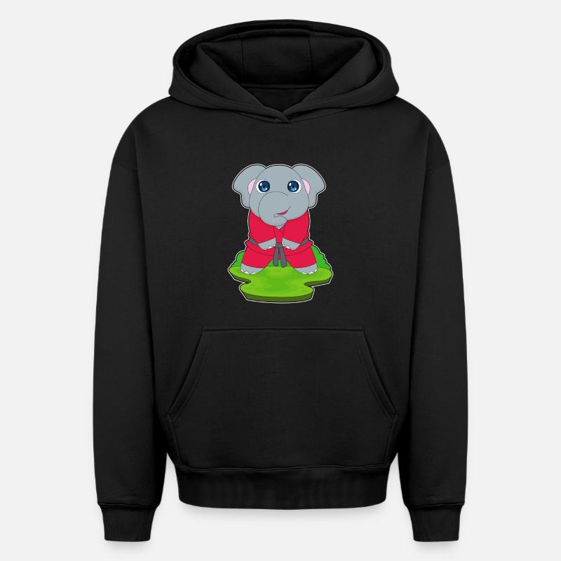 Karaté d’arts martiaux d’éléphant - Sweat à capuche unisexe oversize épais SPREAD - noir